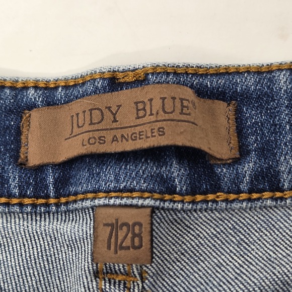 Judy Blue Mid Rise Rigid Magic Release Hem Size 7/28 Boyfriend Denim Jeans 88818 - Picture 7 of 10